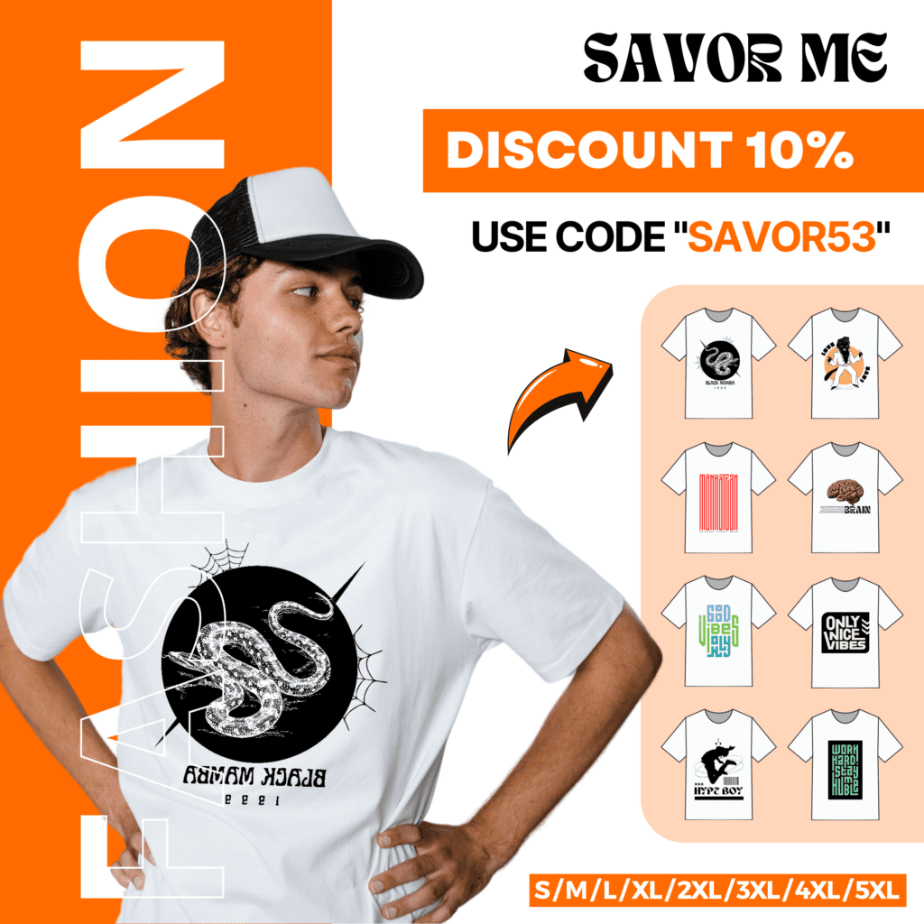 Visuel promotionnel sur le thème orange pour la marque de vêtements gérée par Moraless Ltd.