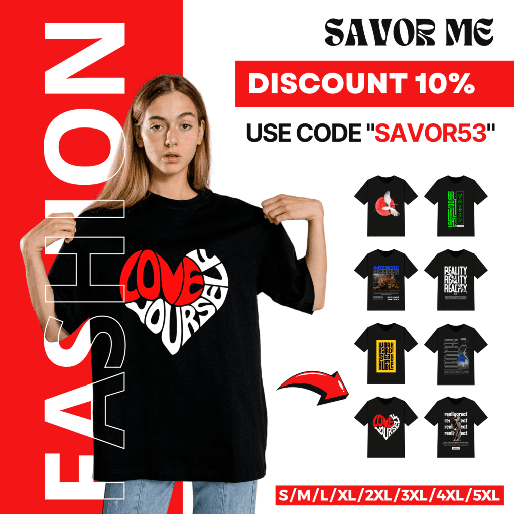 Visuel promotionnel sur le thème rouge pour la marque de vêtements gérée par Moraless Ltd.